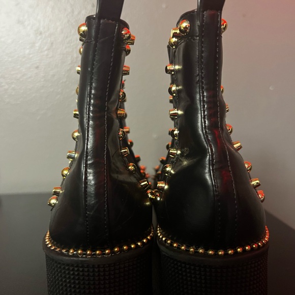Studded Black Ankle Boots - Picture 3 of 7